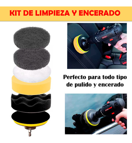 Kit 27pz Limpieza Coche Pulidora Cepillo Taladro Automotriz