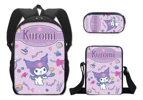 Mochila Escolar Para Niños Sanrio Kuromi, Bonita Mochila Esc Color 01