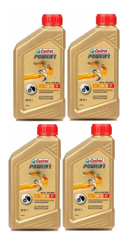 Caja De 4u Aceite Castrol 15w50 Semi Sintético Moto 4t 