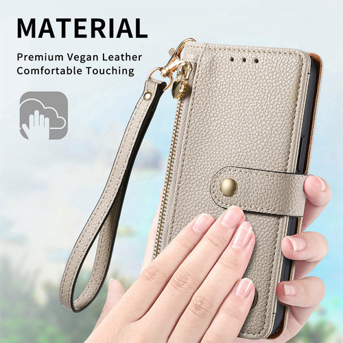 Funda De Piel Tipo Cartera Para Xiaomi Poco 15 14 13 11, Color Gris