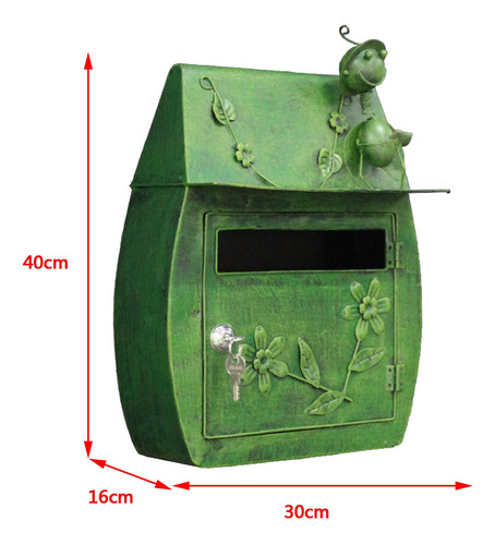 Soporte De Pared Para Buzón De Correo Con Bloqueo - Verde
