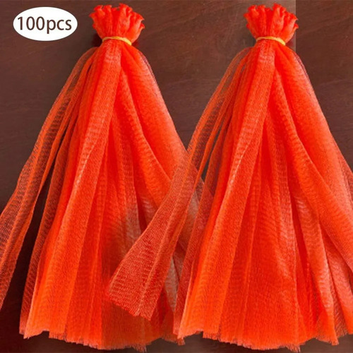 . 100 Bolsas De Malla De Plástico De Nylon Reutilizables Roj
