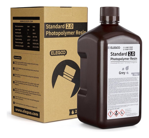 Resina Elegoo Standard 2.0 Mayor Precisión 2kg Impresión 3d