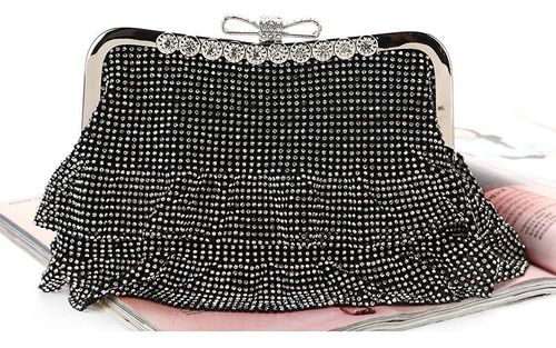 Clutch Sobre Cartera Malla Strass Pellizco Importadas