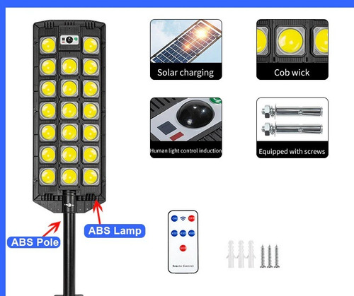 Foco Led Exterior Con Sensor Movimiento Focos Solar 1200w Xl