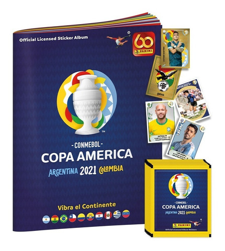Copa América 2021 Álbum Tapa Dura + 1 Paqueton (50 Sobres)