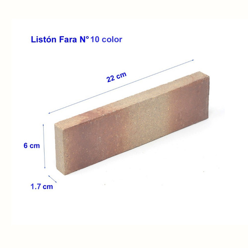 Imagen 2 de 6 de Listones Refractarios N°10 Fara 22 X 6 X 1.7 Cm