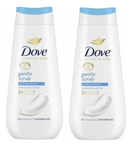 2 Jabon Liquido Corporal Dove Gentle Scrub 225ml