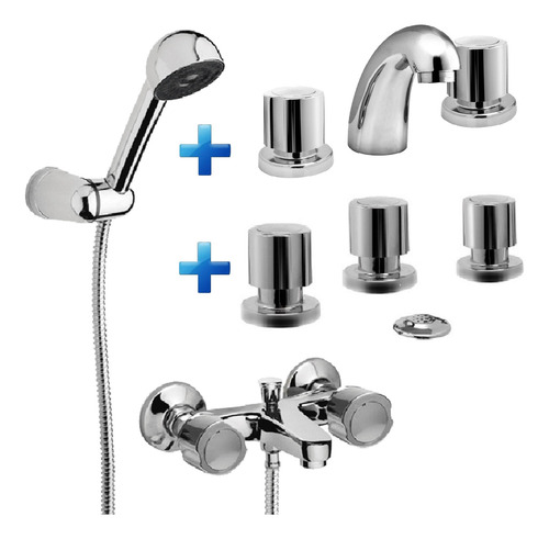 Griferia Hydros Viva Cromo Ducha De Mano + Lavatorio + Bidet