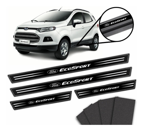 Soleira Resinada Proteção 4 Portas 8 Peças Ecosport Sol19