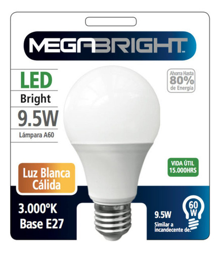 Imagen 2 de 6 de Pack Ahorro 6 Ampolletas Led 9w E27 Luz Fria 6400k