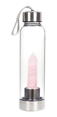 Imagen 1 de 4 de Termo Botella De Agua Con Cristales De Cuarzo + Estuche 