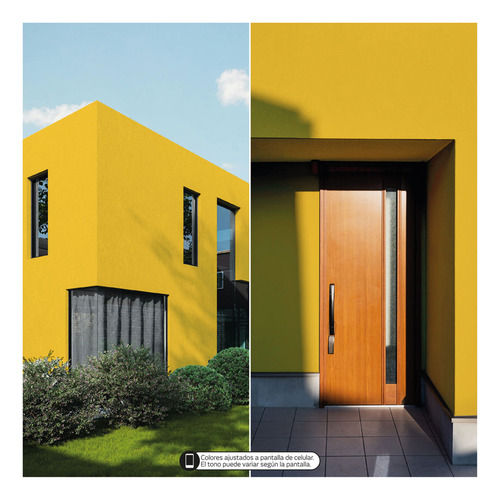 Pintura Látex Tecza 10l Colores Intensos Interior Y Exterior Amarillo Mate