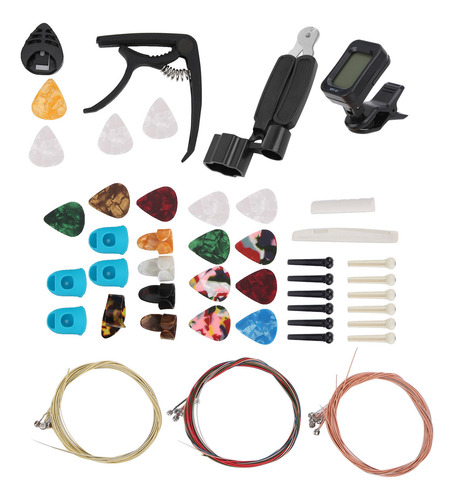 Juego De Cuerdas De Colores Para Guitarra Tuner Capo Bridge