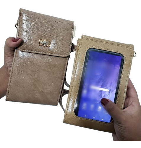 Bolsa Porta Celular Cartão Transparente Touch Várias Cores