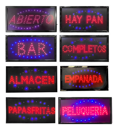 Letrero Led Signs Luminoso Aviso - Abierto