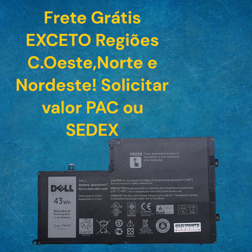 Bateria Para Notebook Dell Inspiron 15-5557 P39f Trhff 43 Wh