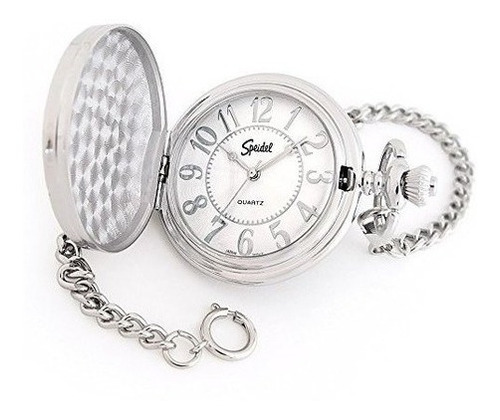 Reloj De Bolsillo Liso Speidel Classic Con Cadena De 14  Ton