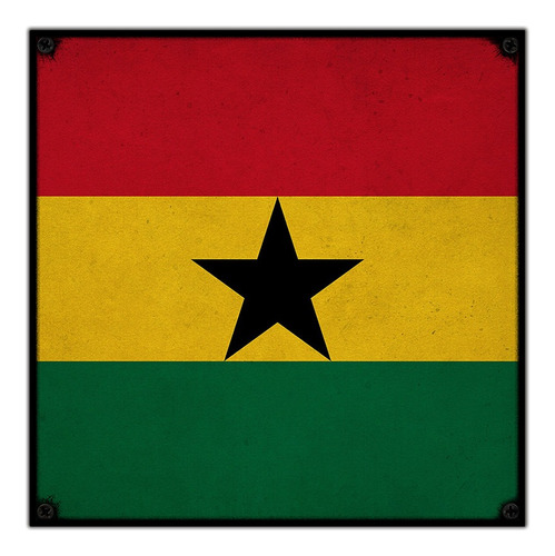#116 - Cuadro Decorativo Vintage / Ghana Bandera Reggae 