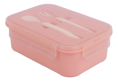 Miniso Contenedor De Alimentos En Forma Rectangular Con Cubi Color Rosa