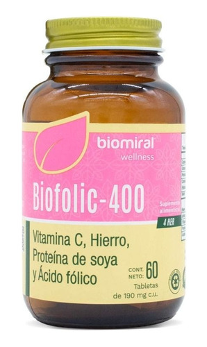 Biomiral Ácido Fólico, Vitamina C, Hierro Y Proteína 60 Cap