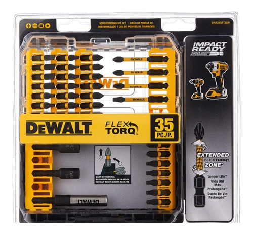 Juego De Puntas De Impacto 35 Piezas Dewalt Flex Torq