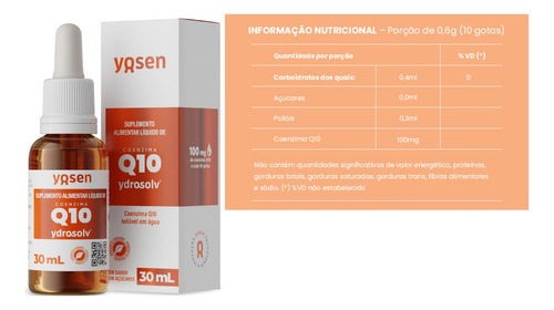 3x Coenzima Q10 Líquida Coq10 Ydrosolv® 30ml Yosen Sabor Sem Sabor