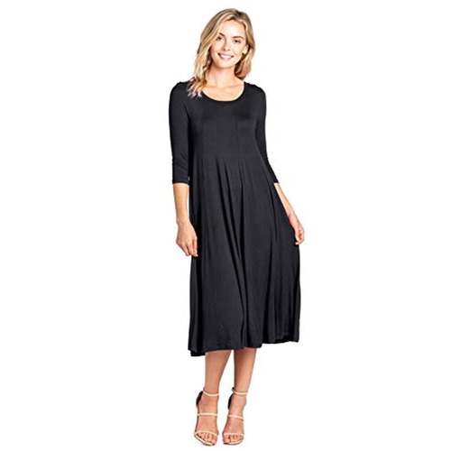 Modern Kiwi Moderno Manga Larga Vestido Maxi Fluido  S-4x 