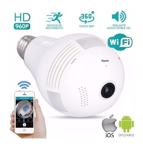 Imagen 3 de 3 de Foco Cámara Espía Ip Wifi 360 Monitoreo Celular