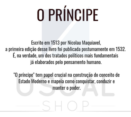 Livro O Príncipe Nicolau Maquiavel - Edição Luxo - Capa Dura