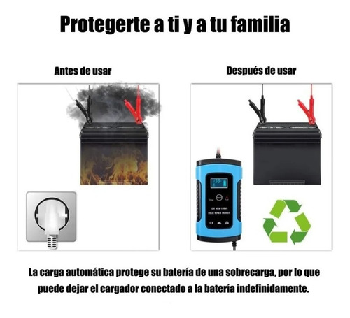 Imagen 6 de 9 de Cargador Inteligente Rápido De Baterias Para Coche
