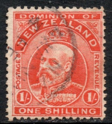 Nueva Zelanda Sello Rey Edward 7° X 1 Schilling Años 1909-10