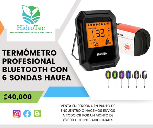 Termómetro Profesional Bluetooth Con 6 Sondas Hauea