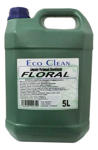 Limpador Perfumado Desinfetante Eco Clean Floral 5l