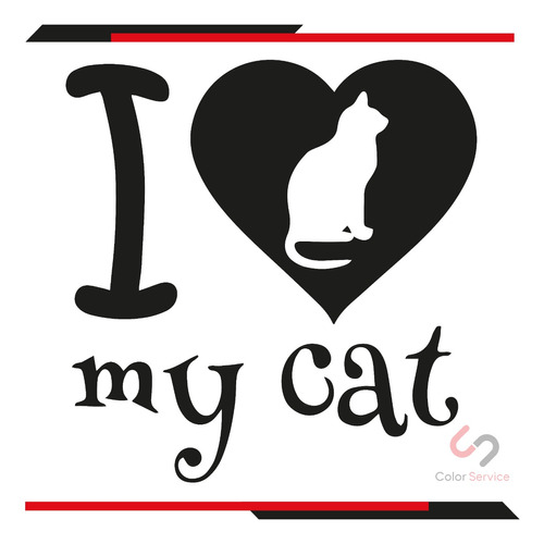 Calca Sticker Calcamonia Yo Amo A Mi Gato De 18x18cm 1pza