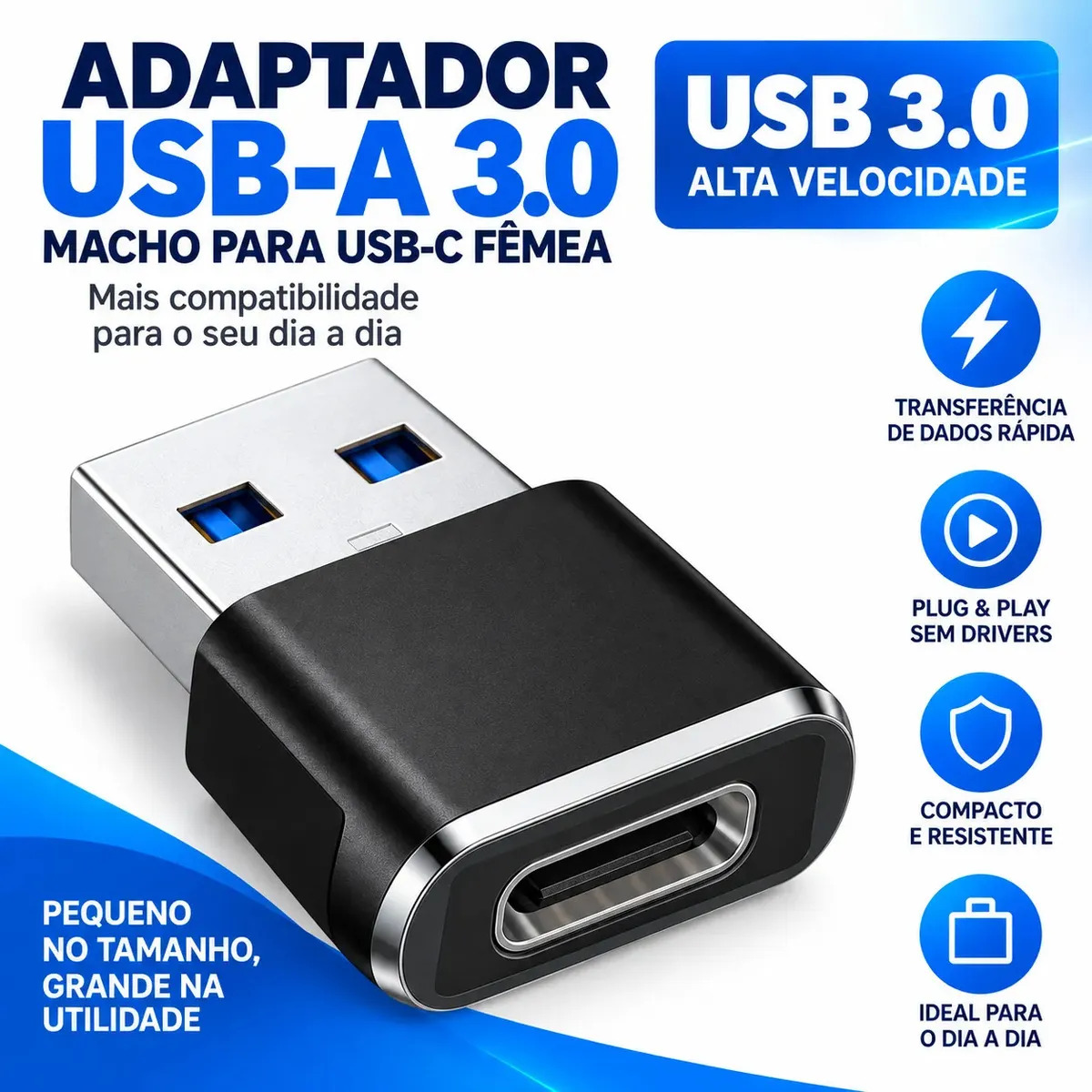 Adaptador Tipo C Para Usb Conector Otg Usb C Femea Para Usb 3.0 Macho Usbc X Usb-a