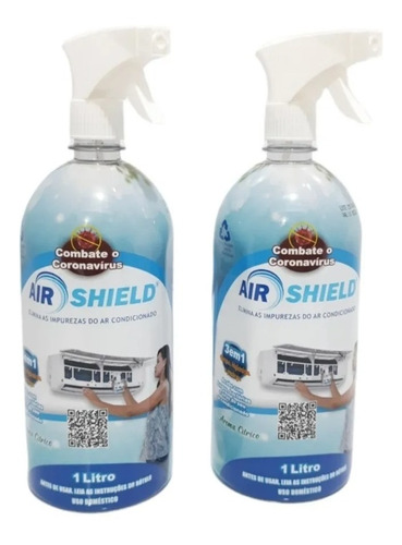 Bactericida 2l Limpeza Fungos Ar Condicionado Air Shield 