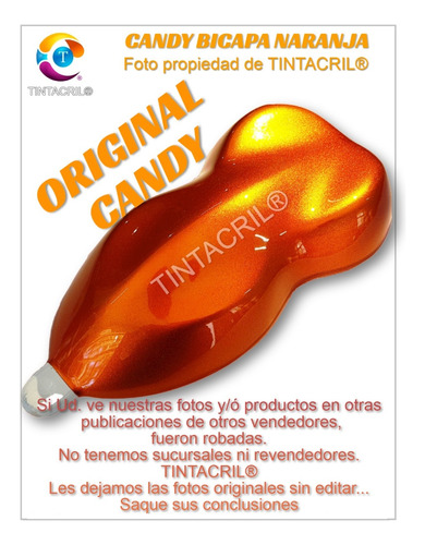 Pintura Candy Tricapa - Tinta Bicapa Candy X 1 Lt  Naranja