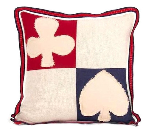 Cojn Decorativo Azul, Rojo Poker 45x45 Cm