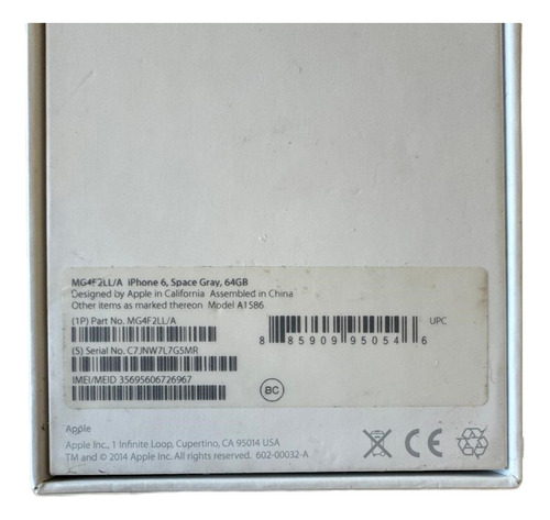 Caja iPhone 6 64gb Space Gray (usado) (Usado)