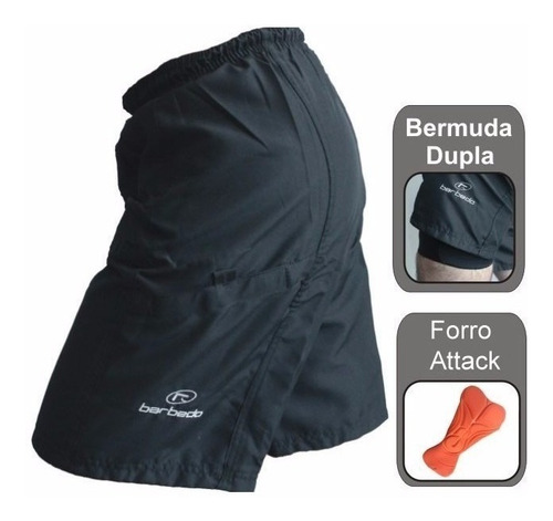 Imagem 2 de 6 de Bermuda Short Ciclismo Bike Mtb Free Ride Barbedo Forro + Nf
