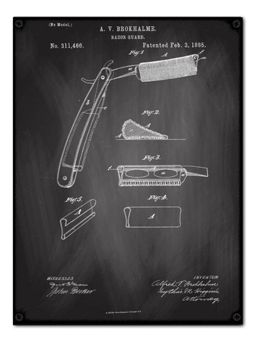 #817 - Cuadro Vintage / Barberia Navaja Poster No Chapa