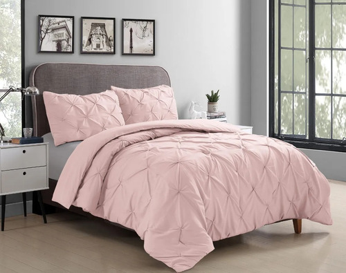Edredón Queen Size Juego Rosa Microfibra - Diseño Elegante