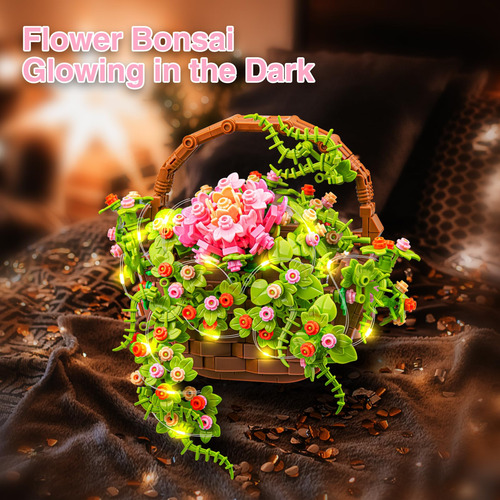 Juego De Construcción De Ramo De Flores Con Luz Led