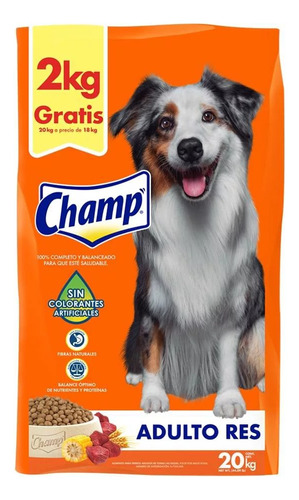 Alimento Para Perro Croquetas Champ Comida 20 Kg Promocion