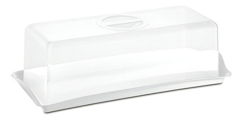 Porta Pão Com Tampa Transparente Armazena Conserva Uz Branco