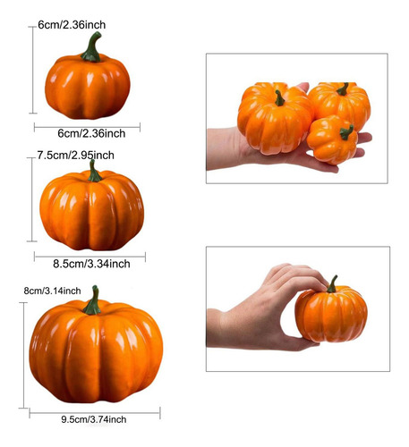 12 Piezas De Calabazas De Espuma, Calabazas Decorativas,