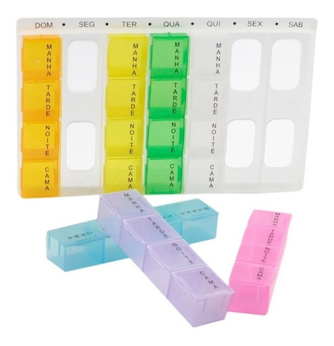 Imagem 3 de 5 de Caixa Comprimido Porta Medicamento Remédio 4x Ao Dia