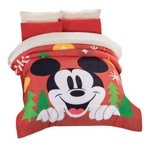 Cobertor Pachicalientito Mickey Navidad Matrimonial Concord
