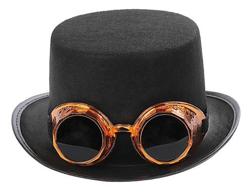 Goth Steampunk Top Hat Con Gafas Cosplay Disfraz Hat